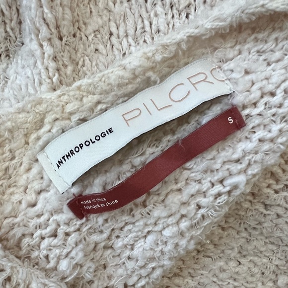 Anthropologie open knit design cream colored comfy Sweater Size Small⭐️ - Picture 7 of 8